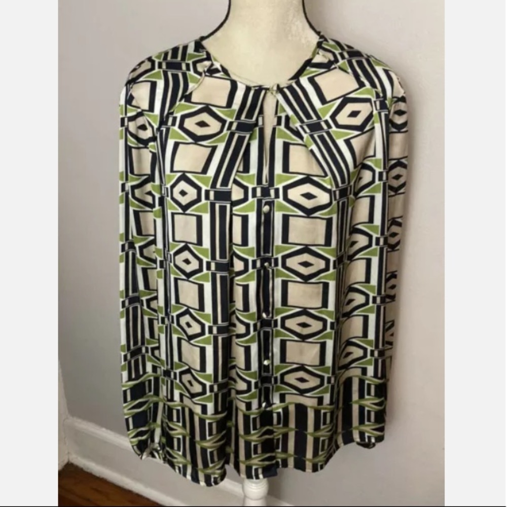 5-10 Jones New York satin blouse top shirt 16 NWT